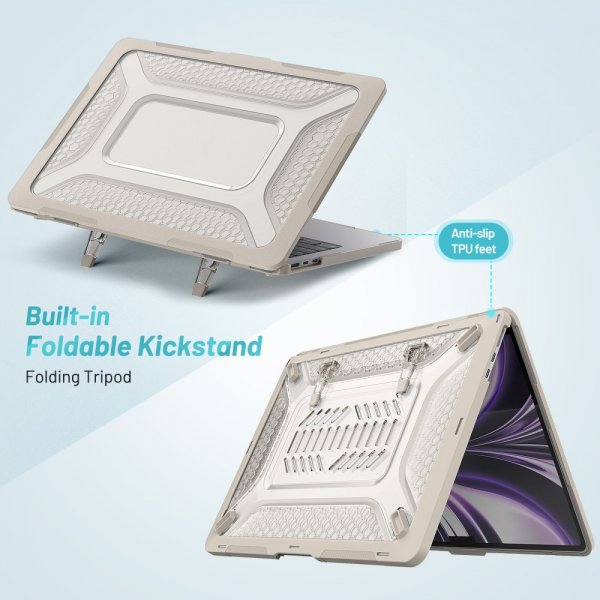 MacBook Air 13 M2 (A2681) Deksel Armor Stativfunksjon Beige