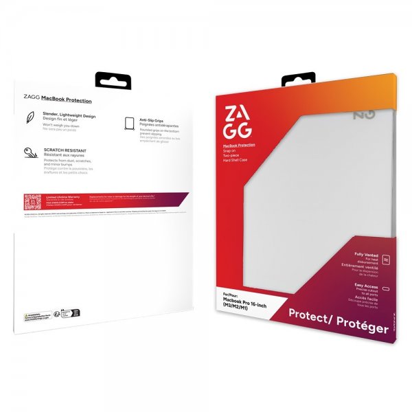 Zagg MacBook Pro 16 M1 (A2485)/M2 (A2780)/M3 (A2991) Deksel Hardshell Transparent