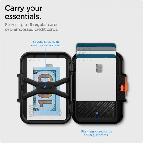 Spigen MagSafe Kortholder Lock Fit MagFit Svart