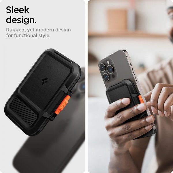 Spigen MagSafe Kortholder Lock Fit MagFit Svart