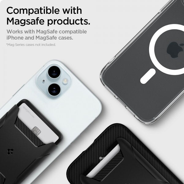 Spigen MagSafe Kortholder Rugged Armor 3 Cards MagFit Svart