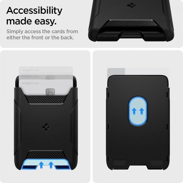 Spigen MagSafe Kortholder Rugged Armor 3 Cards MagFit Svart