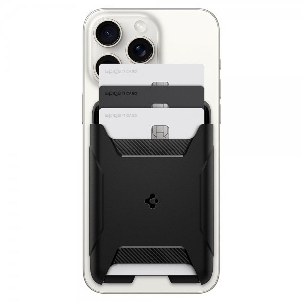 Spigen MagSafe Kortholder Rugged Armor 3 Cards MagFit Svart