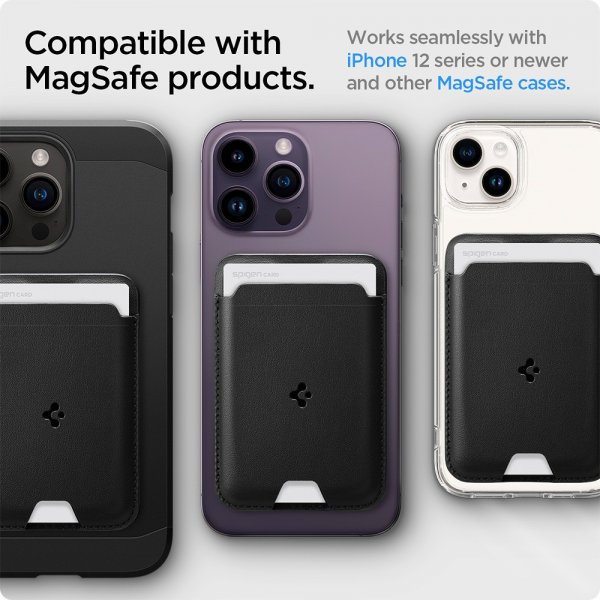 Spigen MagSafe Kortholder Valentinus 3 Cards Holder MagFit Svart