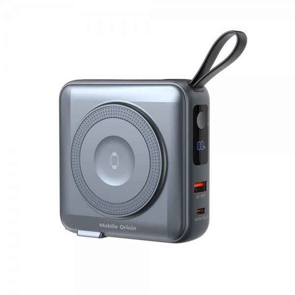 Mobile Origin Powerbank Travel Lightning/USB-C MagSafe/Watch Grå