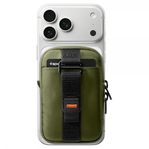Spigen MagSafe Veske Portable Organizer Pouch Snap Zip MagFit Olive Green