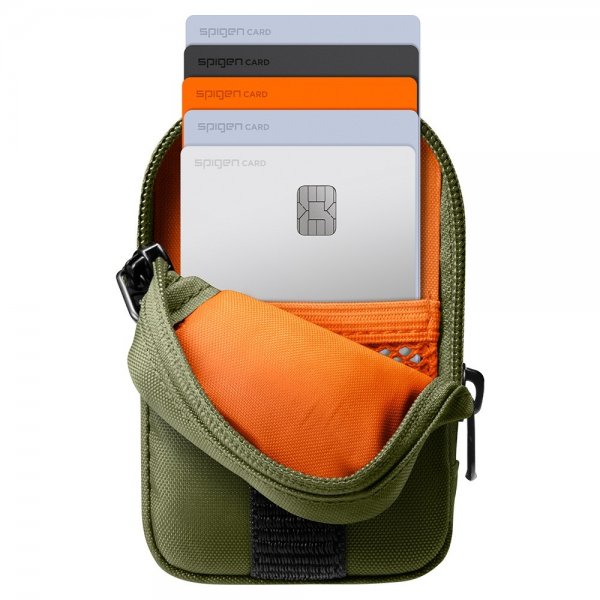 Spigen MagSafe Veske Portable Organizer Pouch Snap Zip MagFit Olive Green