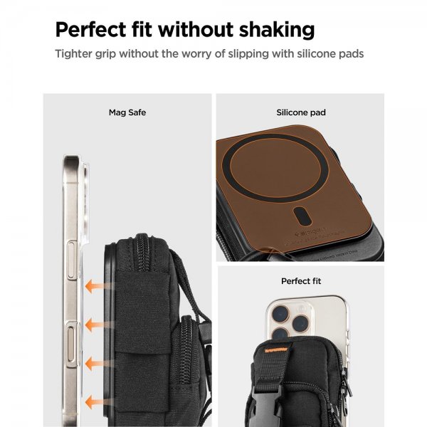 Spigen MagSafe Veske Portable Organizer Pouch Snap Zip MagFit Svart