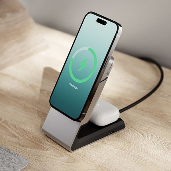 ALOGIC Matrix 2-In-1 Universal Magnetic Charging Dock MagSafe Svart