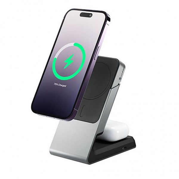 ALOGIC Matrix 2-In-1 Universal Magnetic Charging Dock MagSafe Svart