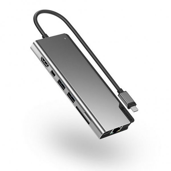 ALOGIC Ultra USB-C Dock PLUS V2 Minnekortleser Grå