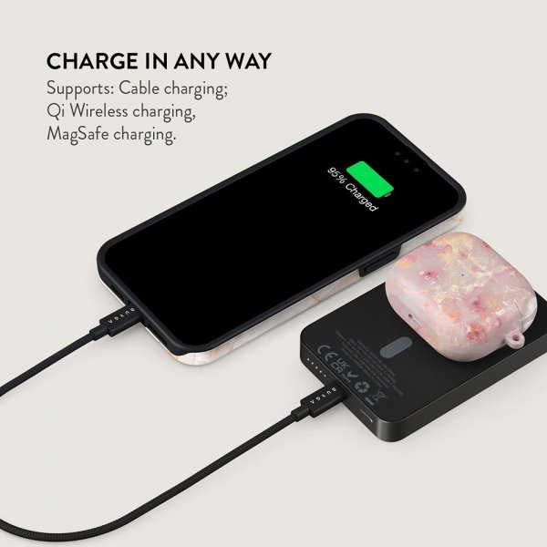 Burga Powerbank MagSafe 5000 mAh Golden Coral Metallgrå