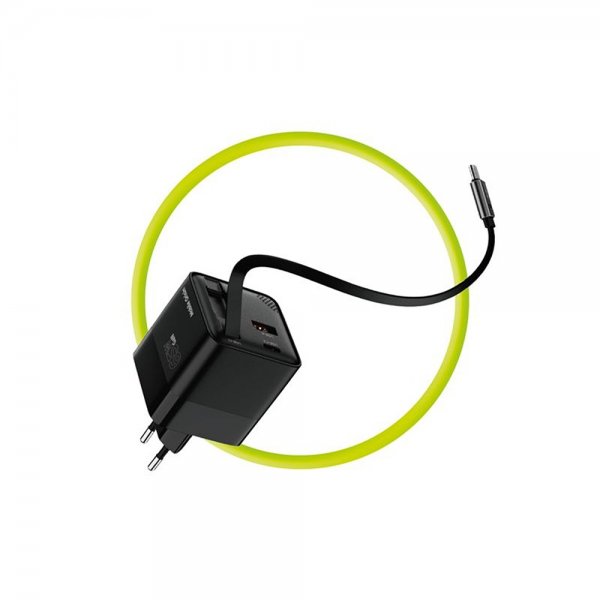 Mobile Origin Lader Display GaN 65W Innebygd USB-C Kabel