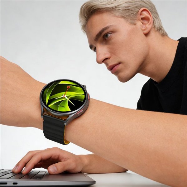 Mobile Origin Samsung Galaxy Watch 20mm Armbånd Easy Strap Svart Gul