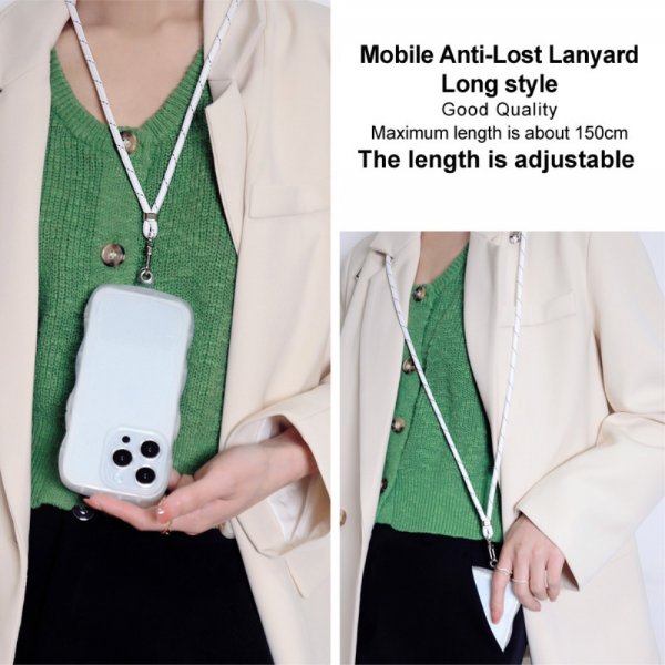 Imak Halskjede Mobil Lanyard Crossbody Strap Hvit