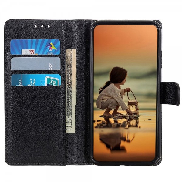Motorola Edge 30 Etui Litchi Svart
