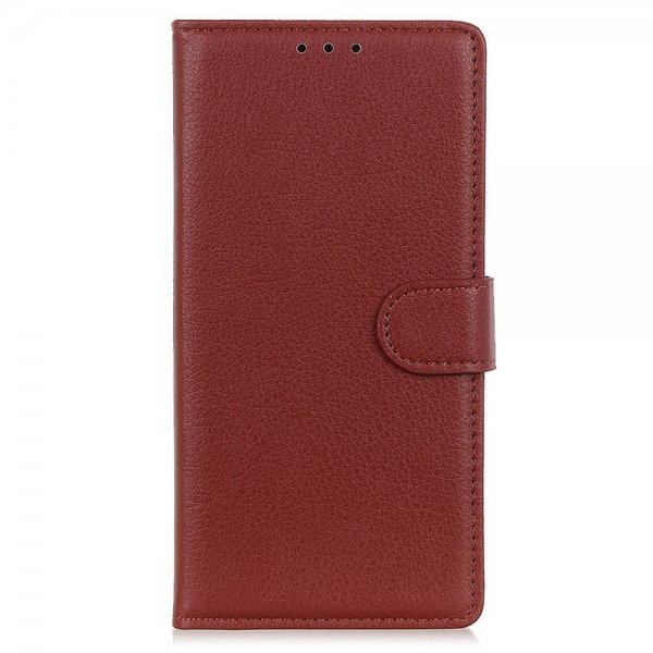 Motorola Edge 30 Neo Etui Litchi Brun