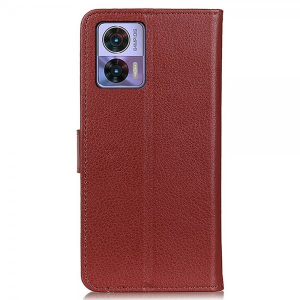 Motorola Edge 30 Neo Etui Litchi Brun
