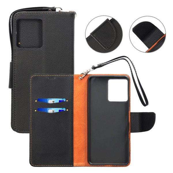 Motorola Edge 50 Pro Etui 2 Kortlomme Svart