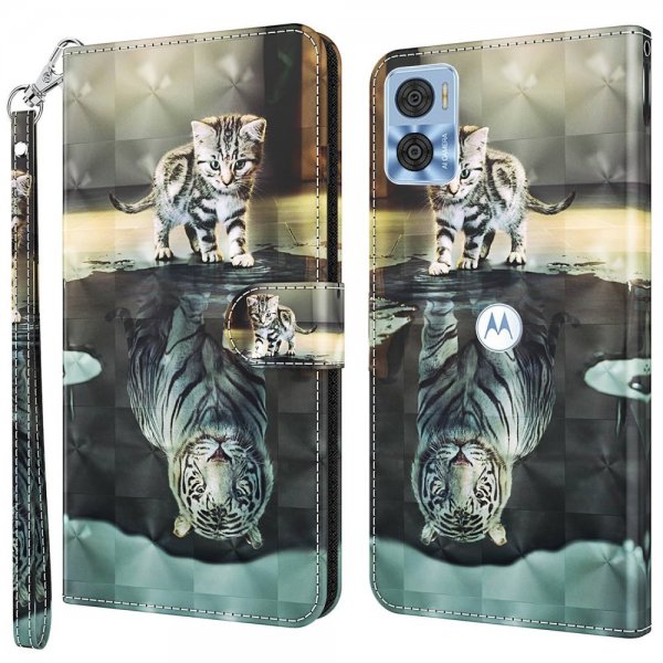 Motorola Moto e22i Etui Motiv Katt Og Tiger