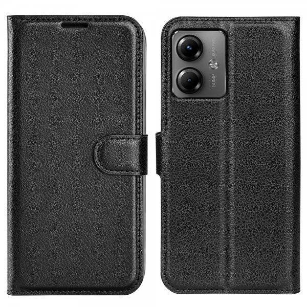 Motorola Moto G14 Etui Litchi Svart