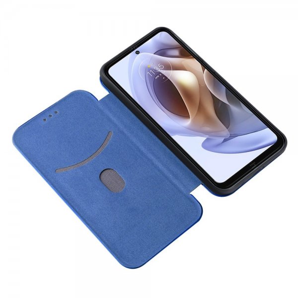 Motorola moto g200 5G Etui Karbonfibertekstur Blå
