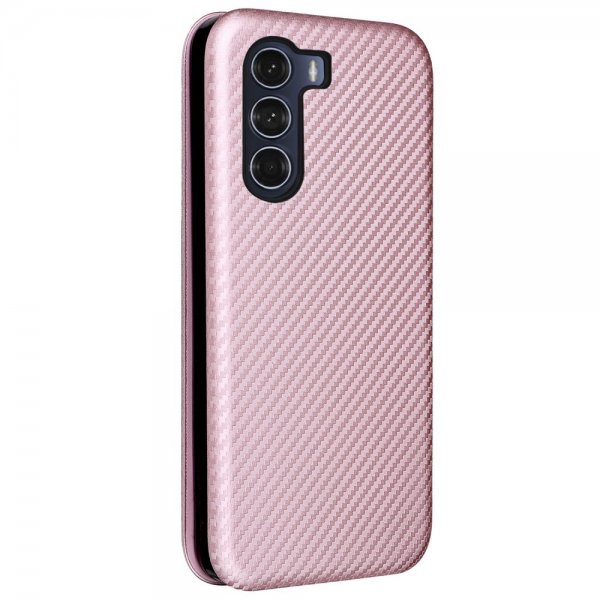 Motorola moto g200 5G Etui Karbonfibertekstur Rosegull