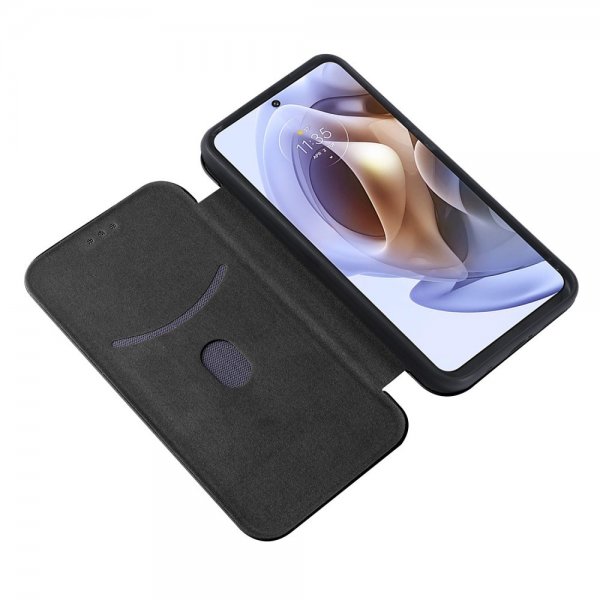 Motorola moto g200 5G Etui Karbonfibertekstur Svart