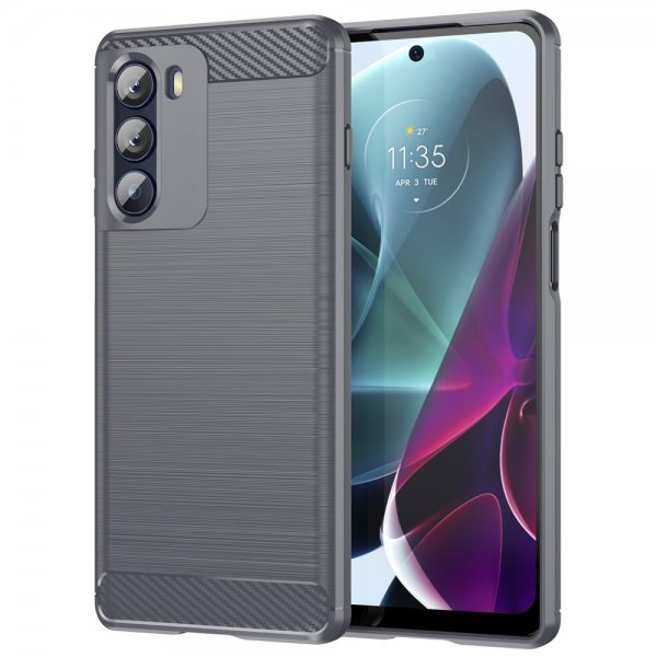 Motorola moto g200 5G Deksel Børstet Karbonfibertekstur Grå