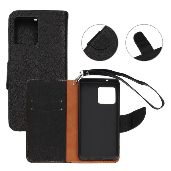 Motorola Moto G84 Etui med Stativ Svart