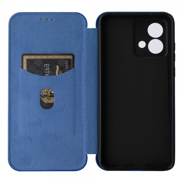 Motorola Moto G84 Etui Karbonfibertekstur Blå