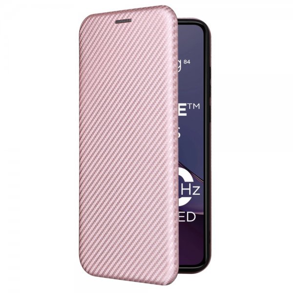 Motorola Moto G84 Etui Karbonfibertekstur Rosegull