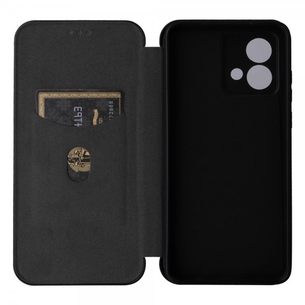 Motorola Moto G84 Etui Karbonfibertekstur Svart