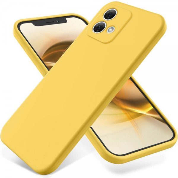Motorola Moto G84 Deksel med Stropp Silikon Gul