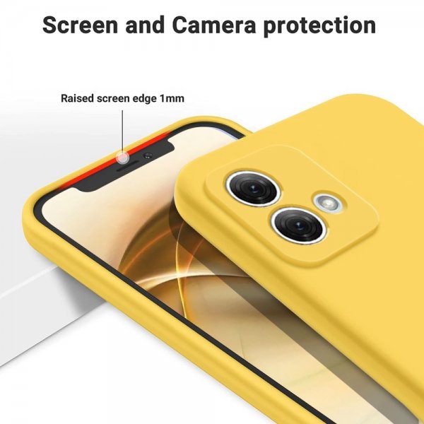 Motorola Moto G84 Deksel med Stropp Silikon Gul