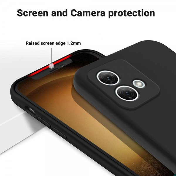 Motorola Moto G84 Deksel med Stropp Silikon Svart
