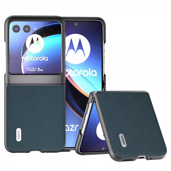 ABEEL Motorola Razr 40 Ultra Deksel Ekte Skinn Grønn