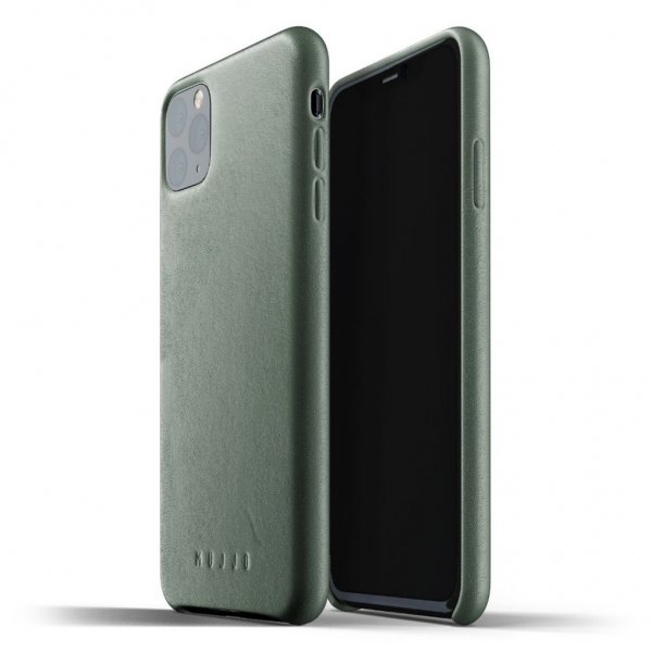 Mujjo iPhone 11 Pro Max Deksel Full Leather Case Slate Green