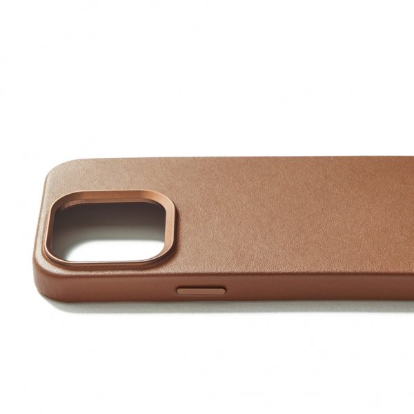 Mujjo iPhone 15 Pro Deksel Full Leather Case MagSafe Dark Tan