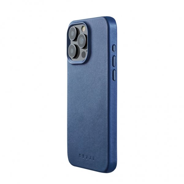 Mujjo iPhone 15 Pro Max Deksel Full Leather Case MagSafe Monaco Blue