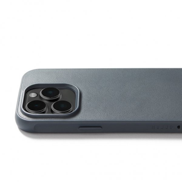 Mujjo iPhone 15 Pro Deksel Shield Case Steel Blue