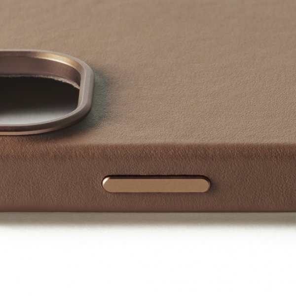 Mujjo iPhone 16 Deksel Full Leather Case Dark Tan