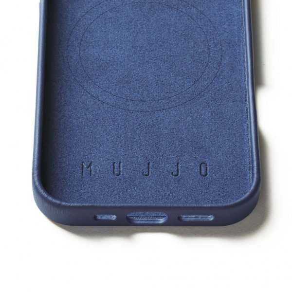 Mujjo iPhone 16 Pro Deksel Full Leather Case Monaco Blue