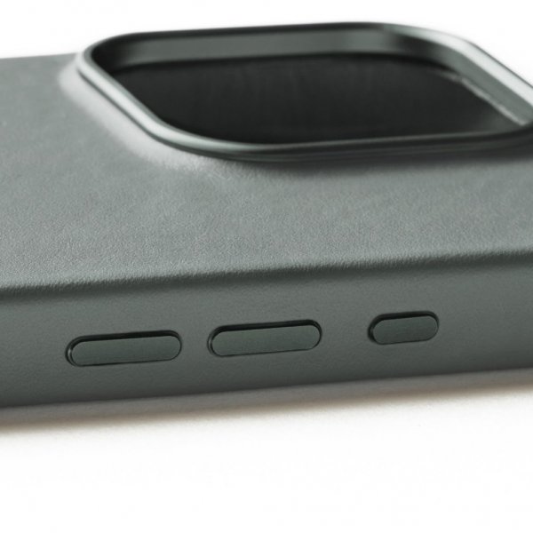 Mujjo iPhone 16 Pro Deksel Full Leather Case Green Smoke