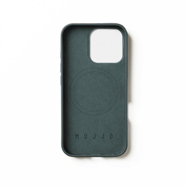 Mujjo iPhone 16 Pro Deksel Full Leather Case Livid Green