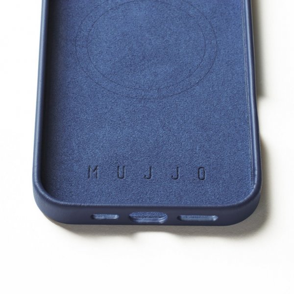 Mujjo iPhone 16 Pro Max Deksel Full Leather Case Monaco Blue