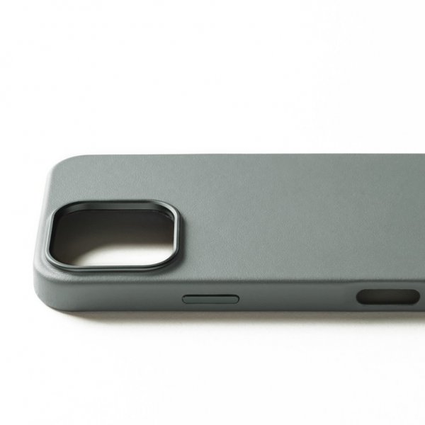 Mujjo iPhone 16 Pro Max Deksel Full Leather Case Green Smoke