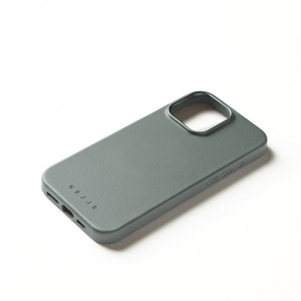 Mujjo iPhone 16 Pro Max Deksel Full Leather Case Green Smoke