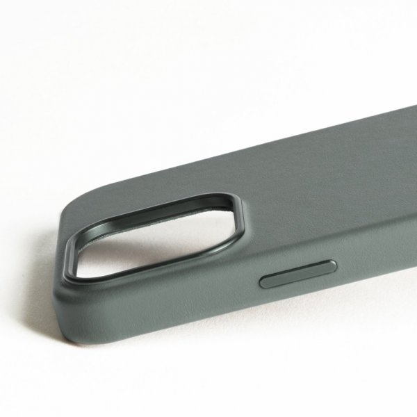 Mujjo iPhone 16 Pro Max Deksel Full Leather Case Green Smoke