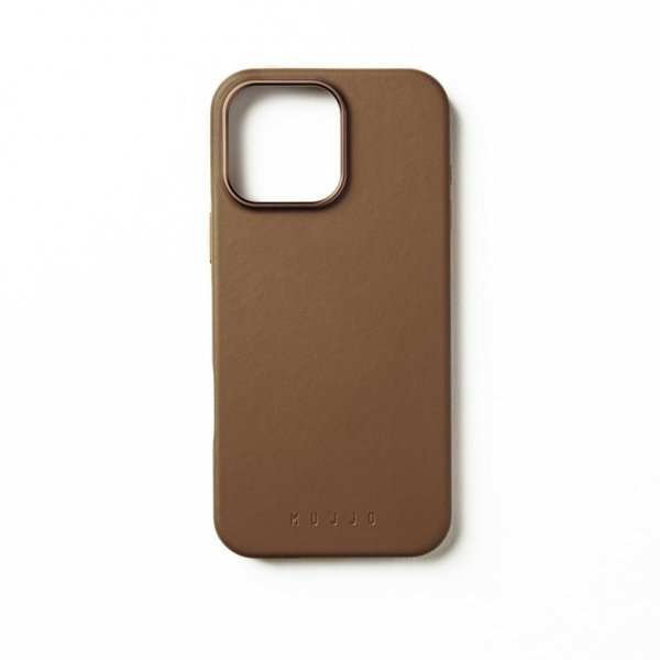 Mujjo iPhone 16 Pro Max Deksel Full Leather Case Dark Tan